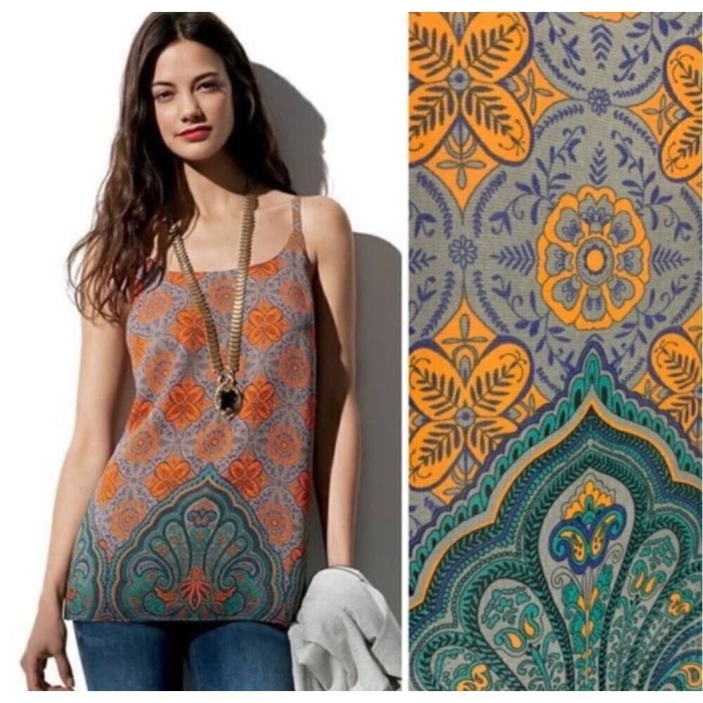 CAbi Arabesque Medallion Tank Top #3082 Medium‎